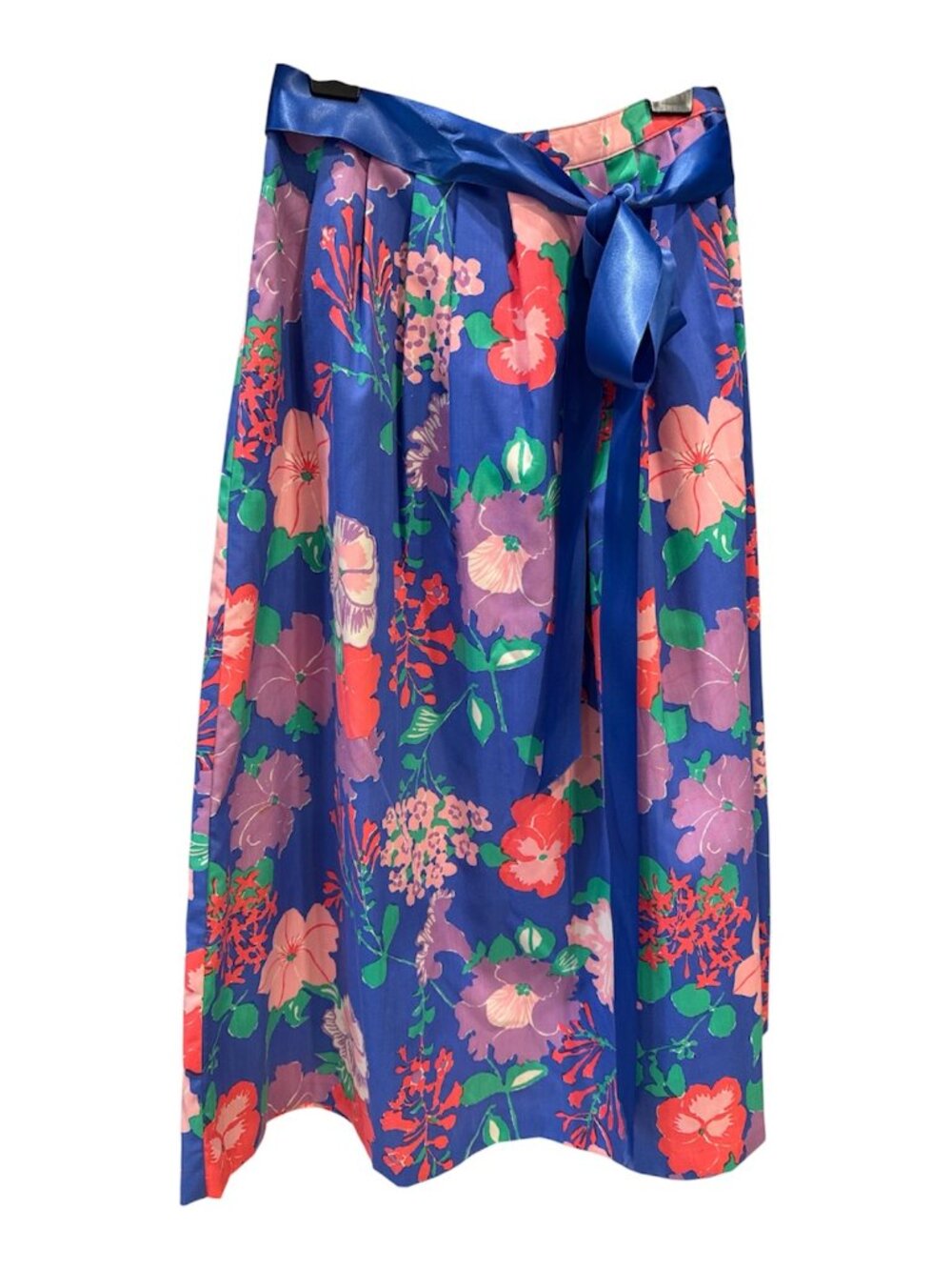 VTG 1970s Lilly Pulitzer THE LILLY Skirt Blue Purple Pink Floral Ribbon